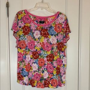 kate spade Wms Floral Pajama Set  Sz XL Pink Red Blue